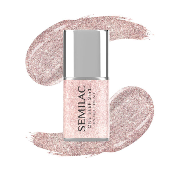 Semilac – Vernis semi-permanent One Step S245 Glitter Pink Beige - 7 ml